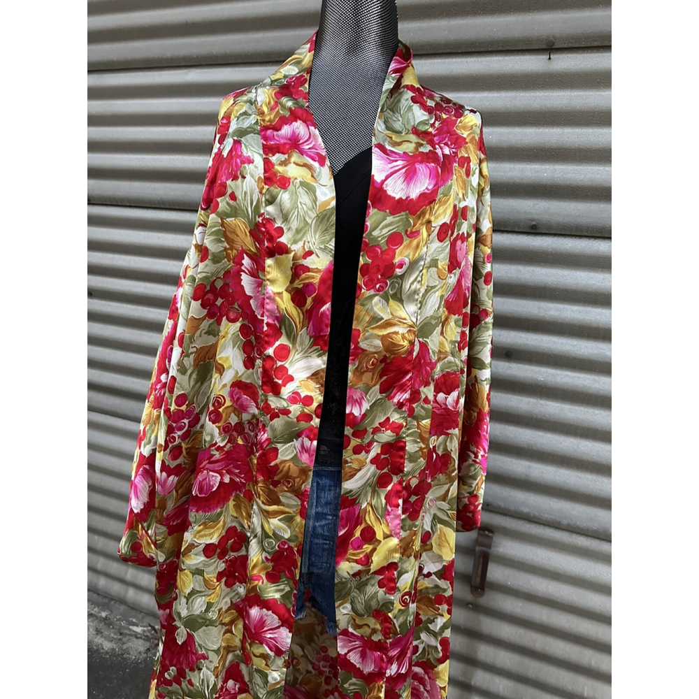 Vintage JESSICA LYNN Peignoir floral kimono sleeve sz unknown